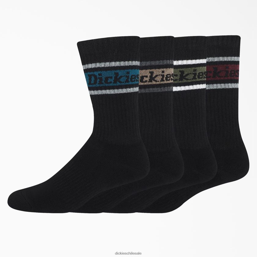negro/raya de otoño (bsf) unisexo calcetines de rugby a rayas pack de 4 Dickies accesorios X4H0F2787