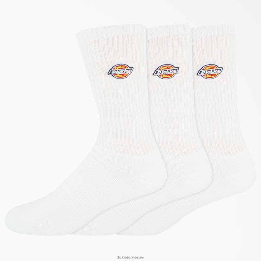 blanco (wh) unisexo paquete de 3 pares de calcetines bordados Dickies accesorios X4H0F2814