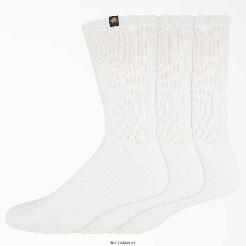blanco (wh) unisexo paquete de 3 pares de calcetines con etiqueta Dickies accesorios X4H0F2808