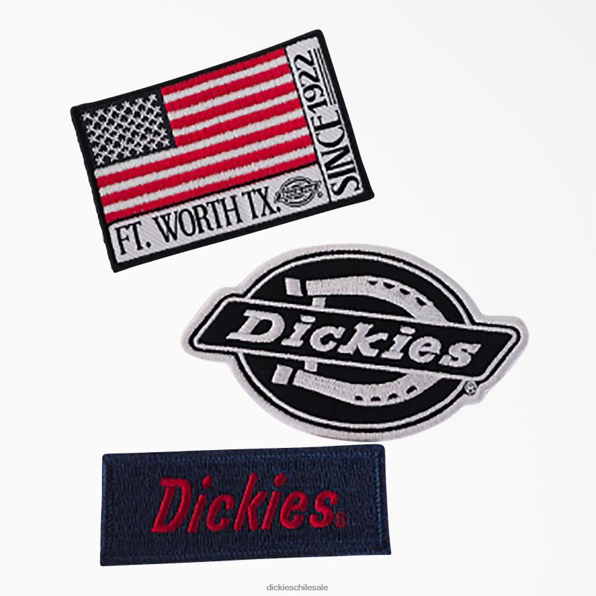 colores surtidos (qa) unisexo paquete de 3 parches termoadhesivos con logo y bandera Dickies accesorios X4H0F2759