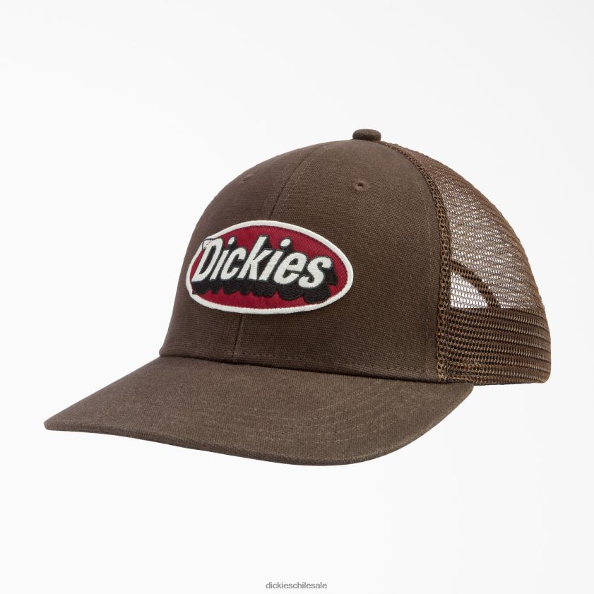 marrón oscuro (db) unisexo gorra trucker con parche del logo Dickies accesorios X4H0F2905