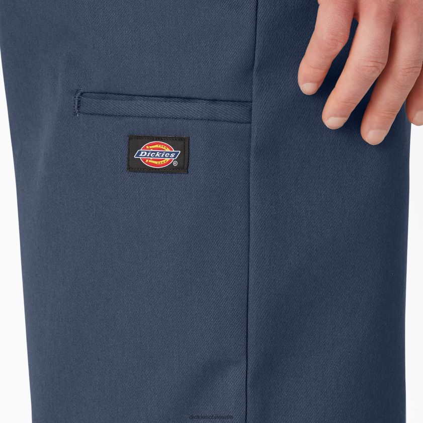azul marino (nv) hombres pantalones cortos de trabajo delanteros planos holgados 13\" Dickies ropa de trabajo X4H0F346