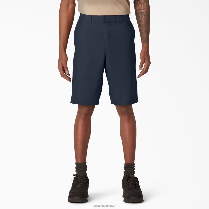 azul marino oscuro (dn) hombres pantalones cortos de cintura activa refrescantes 11" Dickies ropa de trabajo X4H0F394