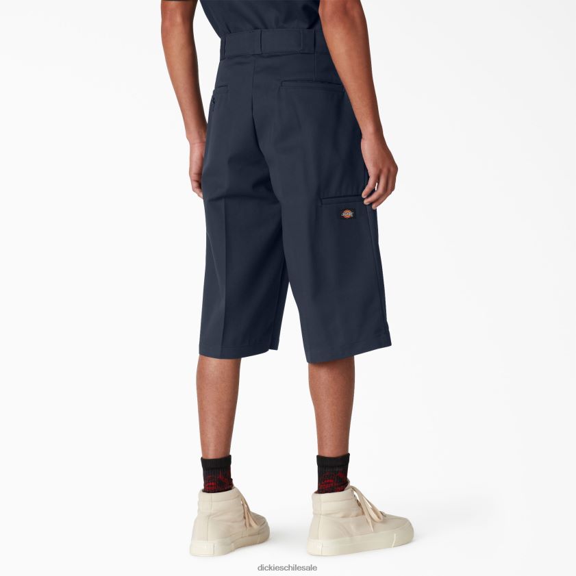 azul marino oscuro (dn) hombres pantalones cortos de trabajo con bolsillo multiusos de ajuste holgado de 15\" Dickies ropa de trabajo X4H0F358