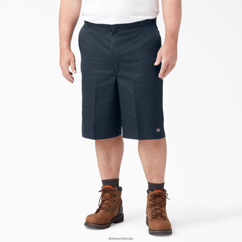 azul marino oscuro (dn) hombres pantalones cortos de trabajo delanteros planos holgados 13\" Dickies ropa de trabajo X4H0F344