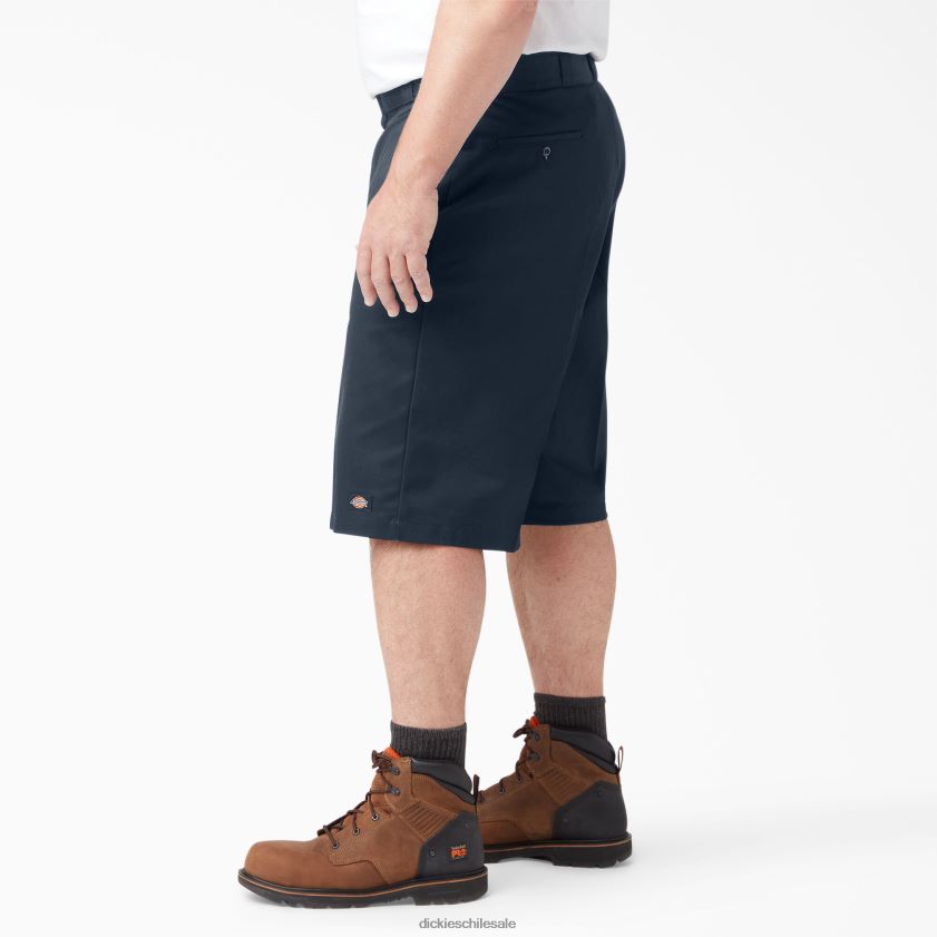 azul marino oscuro (dn) hombres pantalones cortos de trabajo delanteros planos holgados 13\" Dickies ropa de trabajo X4H0F344