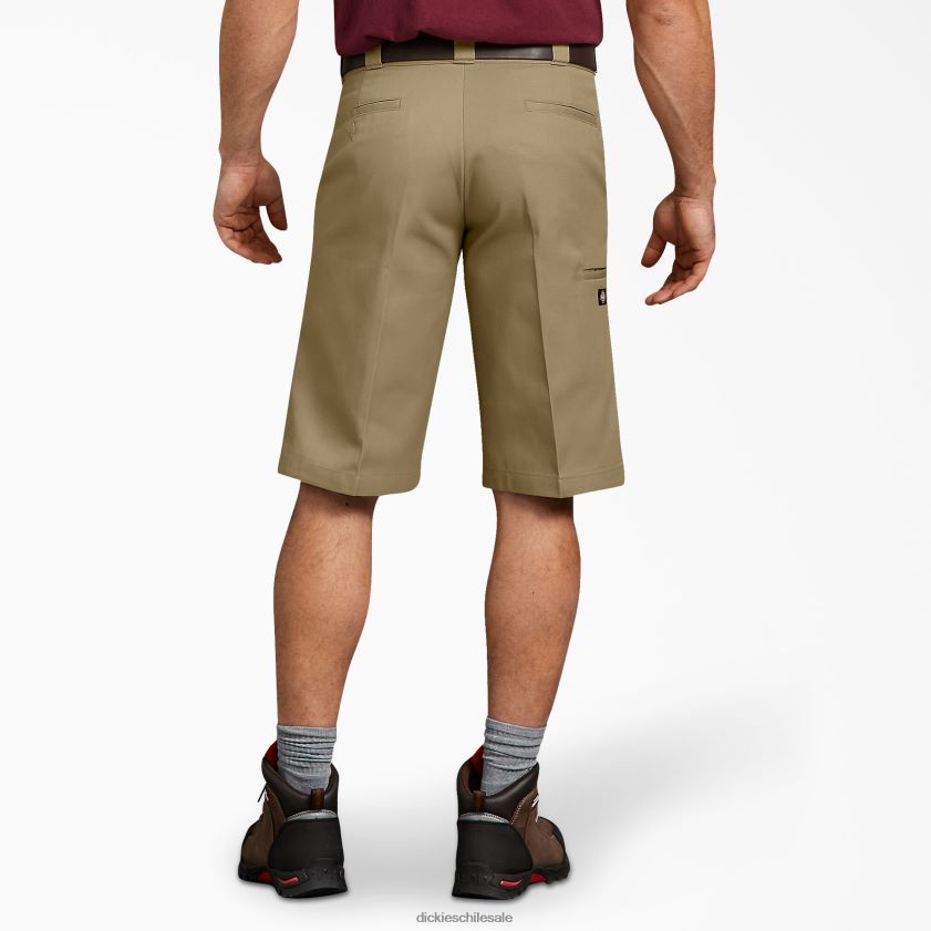 caqui (kh) hombres pantalones cortos de trabajo con bolsillo multiusos de ajuste relajado 13\" Dickies ropa de trabajo X4H0F374