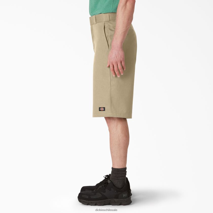 caqui (kh) hombres pantalones cortos de trabajo delanteros planos holgados 13\" Dickies ropa de trabajo X4H0F345