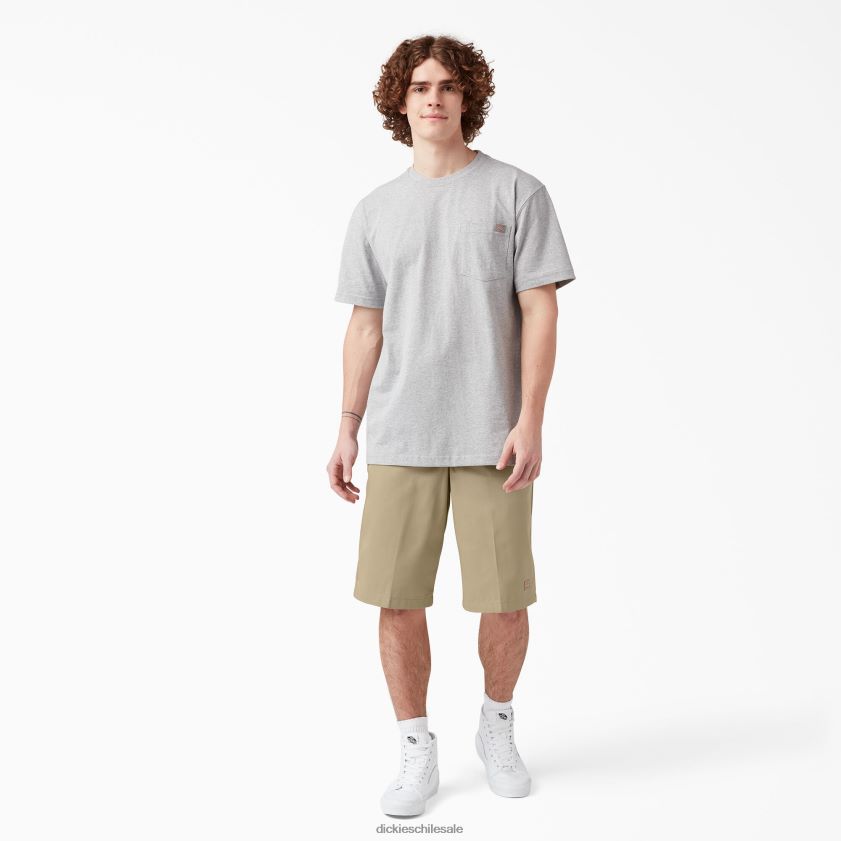 caqui (kh) hombres pantalones cortos de trabajo delanteros planos holgados 13\" Dickies ropa de trabajo X4H0F345