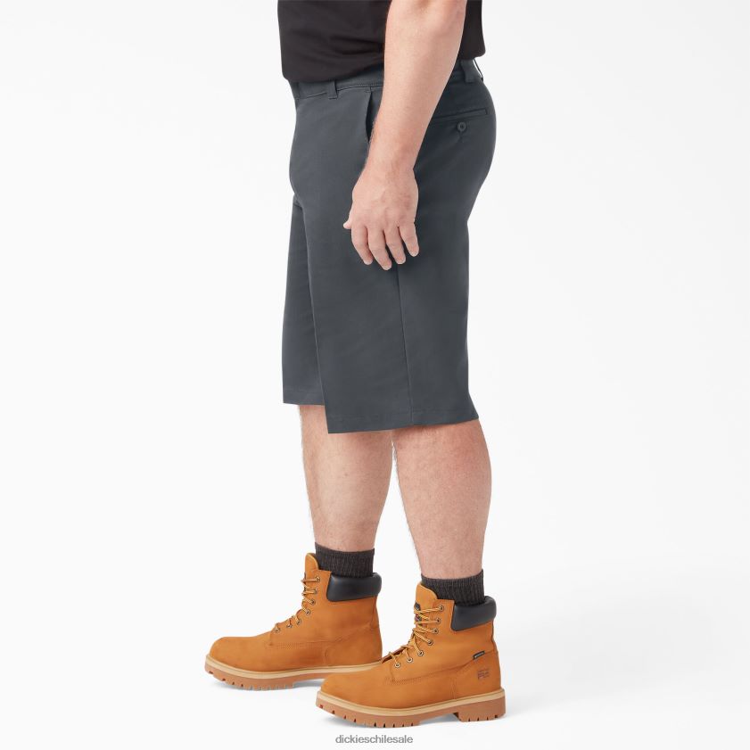 gris carbón (ch) hombres shorts de frente plano con cintura activa refrescante 13\" Dickies ropa de trabajo X4H0F399