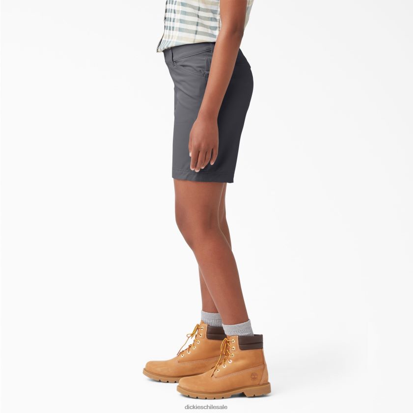 gris grafito (ga) mujer pantalones cortos de refrigeración 9\" Dickies ropa de trabajo X4H0F1600