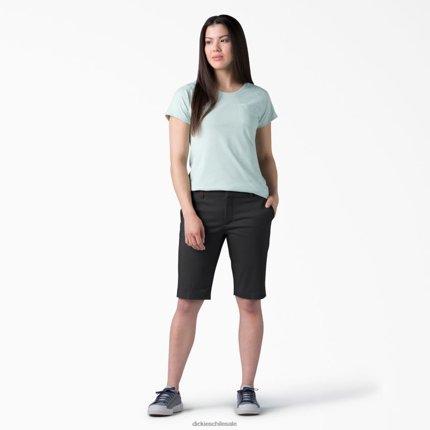negro enjuagado (rbkx) mujer bermudas de forma perfecta 11\" Dickies ropa de trabajo X4H0F2233