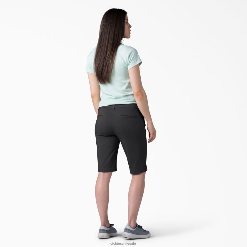 negro enjuagado (rbkx) mujer bermudas de forma perfecta 11\" Dickies ropa de trabajo X4H0F2233
