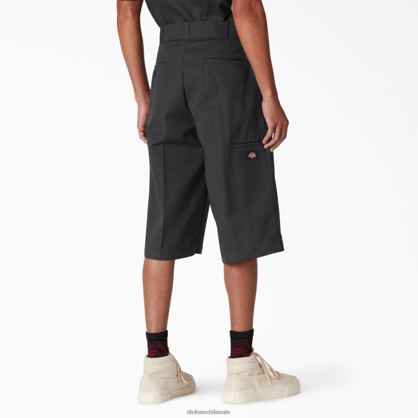 negro (negro) hombres pantalones cortos de trabajo con bolsillo multiusos de ajuste holgado de 15\" Dickies ropa de trabajo X4H0F356