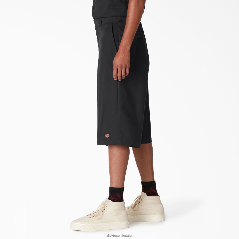 negro (negro) hombres pantalones cortos de trabajo con bolsillo multiusos de ajuste holgado de 15\" Dickies ropa de trabajo X4H0F356