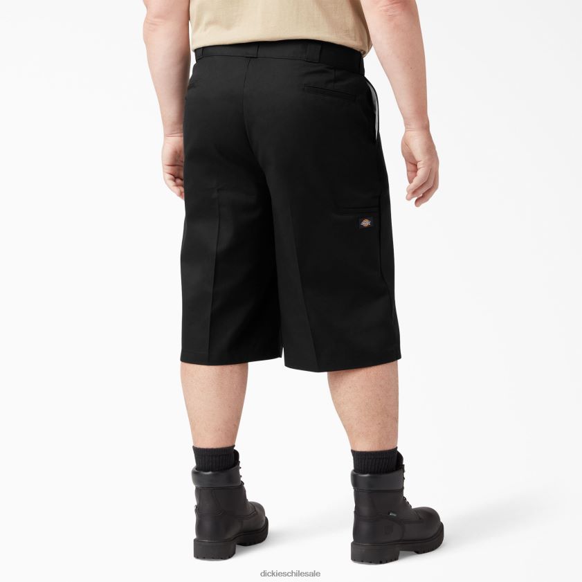 negro (negro) hombres pantalones cortos de trabajo con bolsillo multiusos de ajuste holgado de 15\" Dickies ropa de trabajo X4H0F356