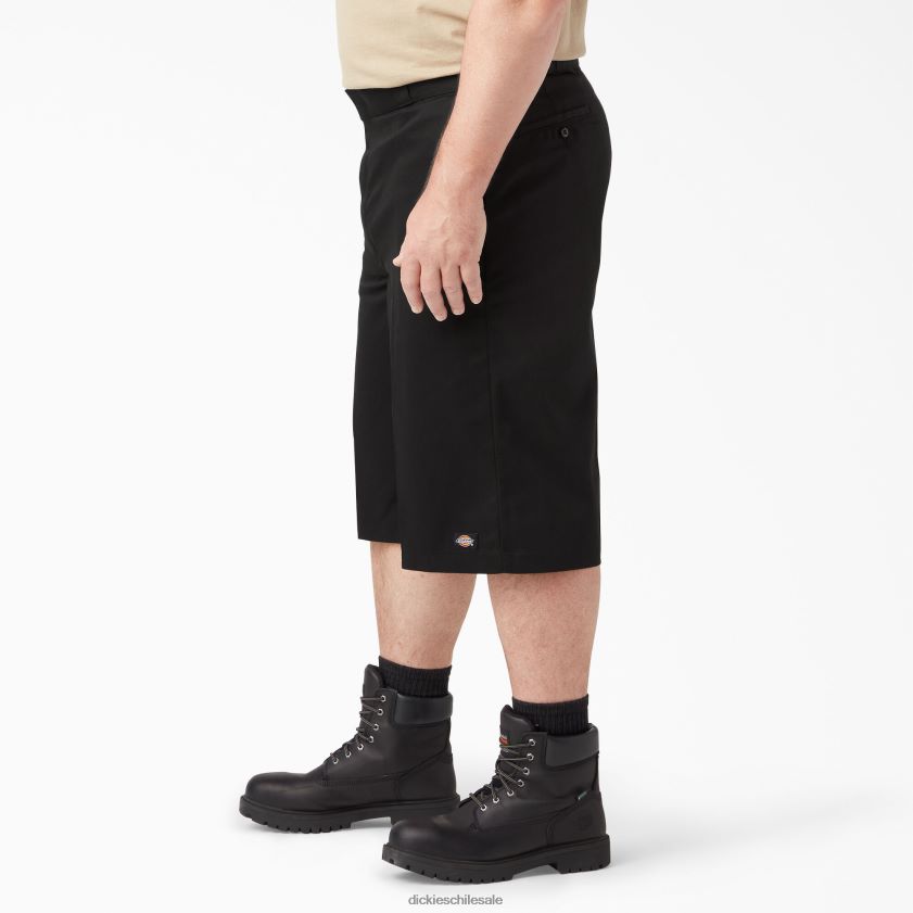 negro (negro) hombres pantalones cortos de trabajo con bolsillo multiusos de ajuste holgado de 15\" Dickies ropa de trabajo X4H0F356