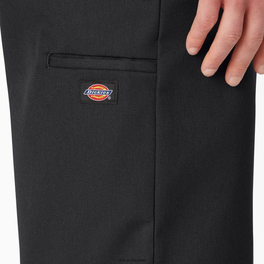 negro (negro) hombres pantalones cortos de trabajo delanteros planos holgados 13\" Dickies ropa de trabajo X4H0F341