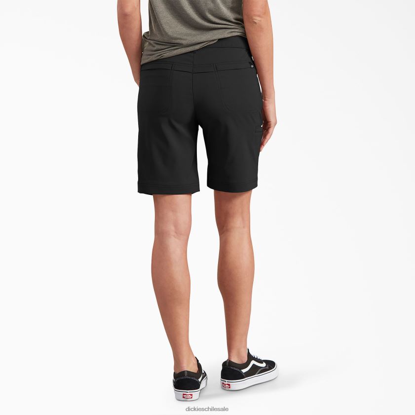 negro (negro) mujer pantalones cortos de refrigeración 9\" Dickies ropa de trabajo X4H0F1599