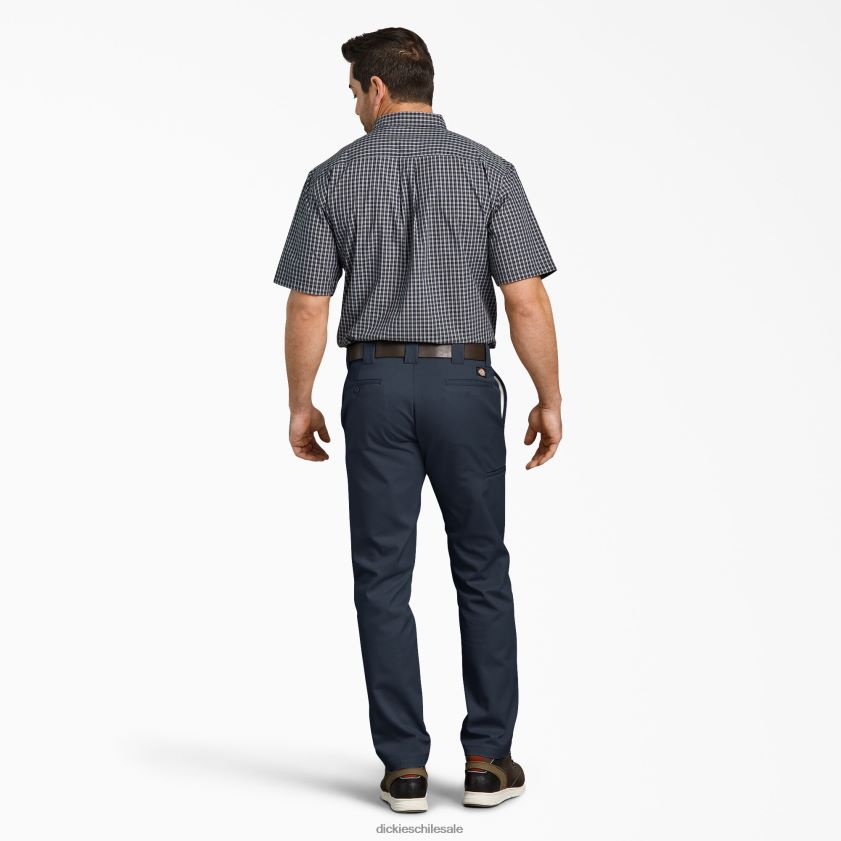 azul marino oscuro (dn) hombres pantalones de trabajo multiusos con bolsillos y pernera cónica slim fit Dickies ropa de trabajo X4H0F109