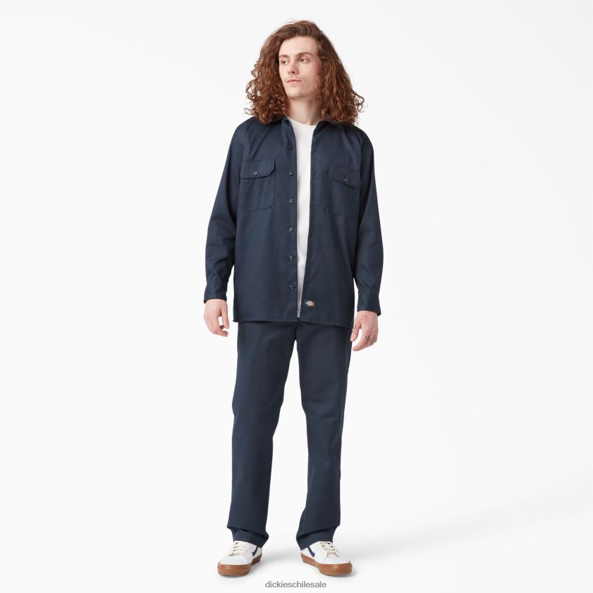 azul marino oscuro (dn) hombres pantalones de trabajo multiusos con bolsillos y pernera cónica slim fit Dickies ropa de trabajo X4H0F109