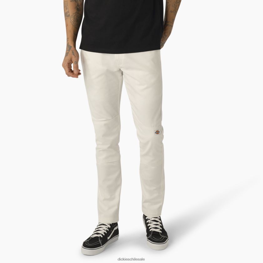 blanco (wh) hombres pantalones de trabajo ajustados con doble rodilla Dickies ropa de trabajo X4H0F49