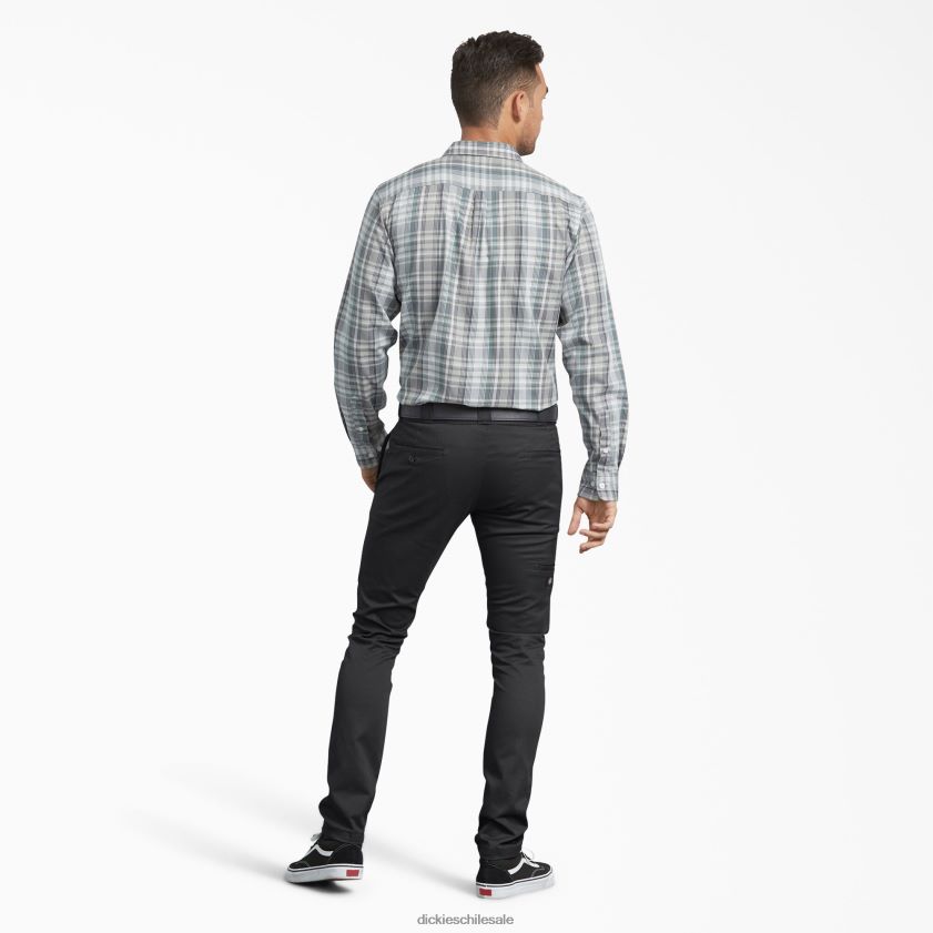 negro (negro) hombres pantalones de trabajo ajustados Dickies ropa de trabajo X4H0F147
