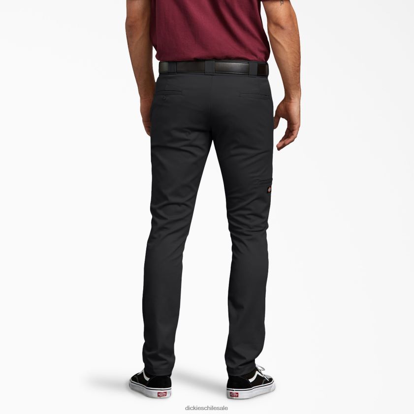 negro (negro) hombres pantalones de trabajo ajustados con doble rodilla Dickies ropa de trabajo X4H0F41