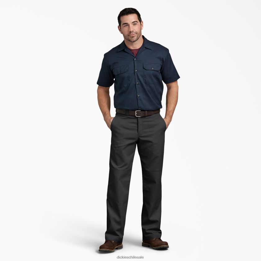 negro (negro) hombres pantalones de trabajo de corte relajado con doble rodilla Dickies ropa de trabajo X4H0F180