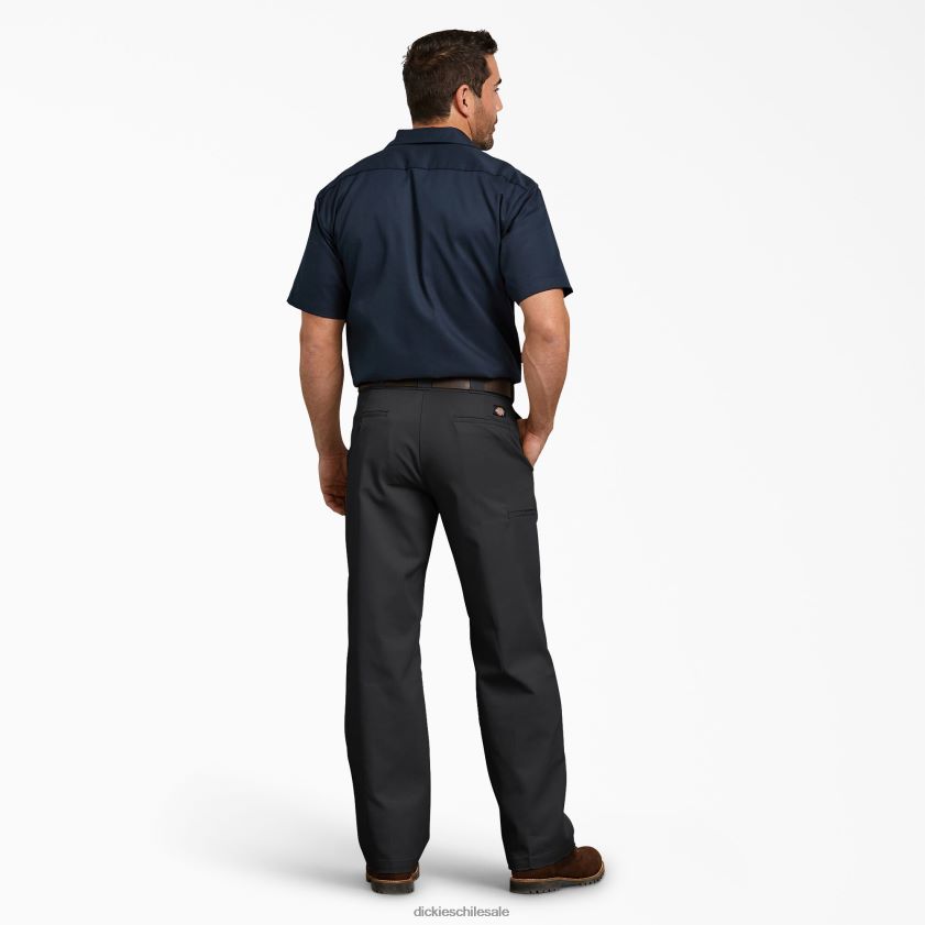 negro (negro) hombres pantalones de trabajo de corte relajado con doble rodilla Dickies ropa de trabajo X4H0F180