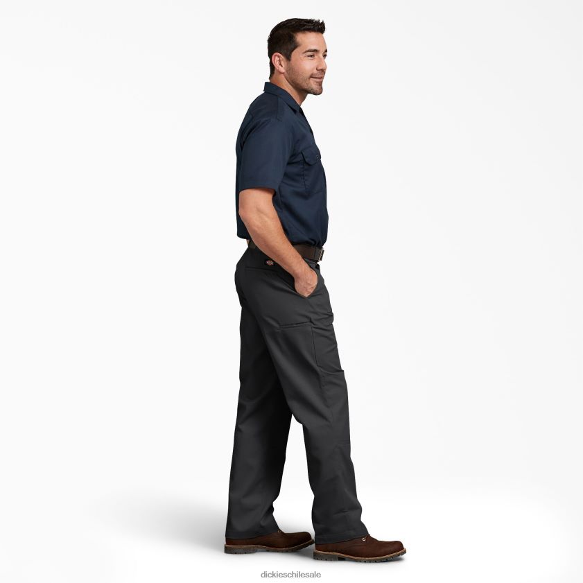 negro (negro) hombres pantalones de trabajo de corte relajado con doble rodilla Dickies ropa de trabajo X4H0F180
