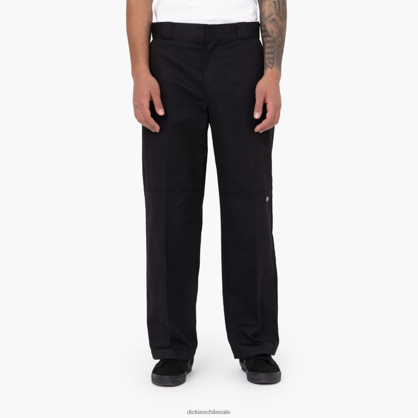 negro (negro) hombres pantalones de trabajo holgados con doble rodilla Dickies ropa de trabajo X4H0F26