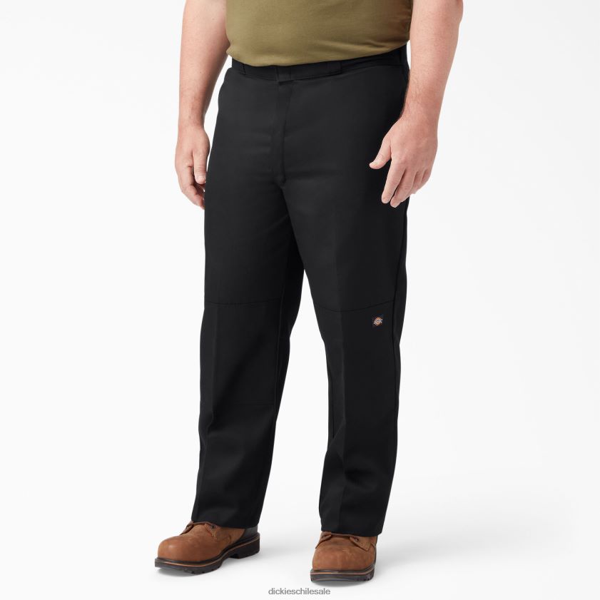 negro (negro) hombres pantalones de trabajo holgados con doble rodilla Dickies ropa de trabajo X4H0F26
