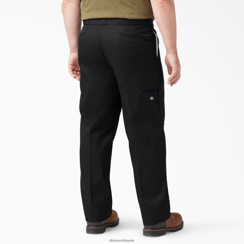 negro (negro) hombres pantalones de trabajo holgados con doble rodilla Dickies ropa de trabajo X4H0F26