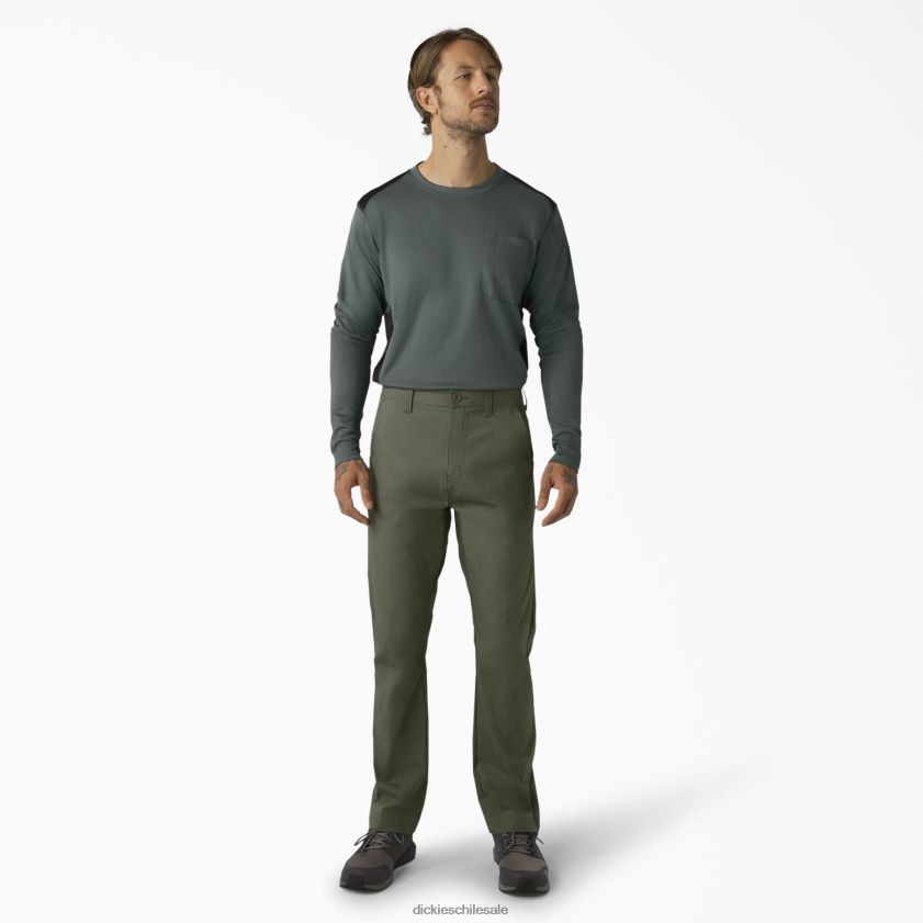 verde musgo (ms) hombres pantalones utilitarios híbridos refrescantes Dickies ropa de trabajo X4H0F65