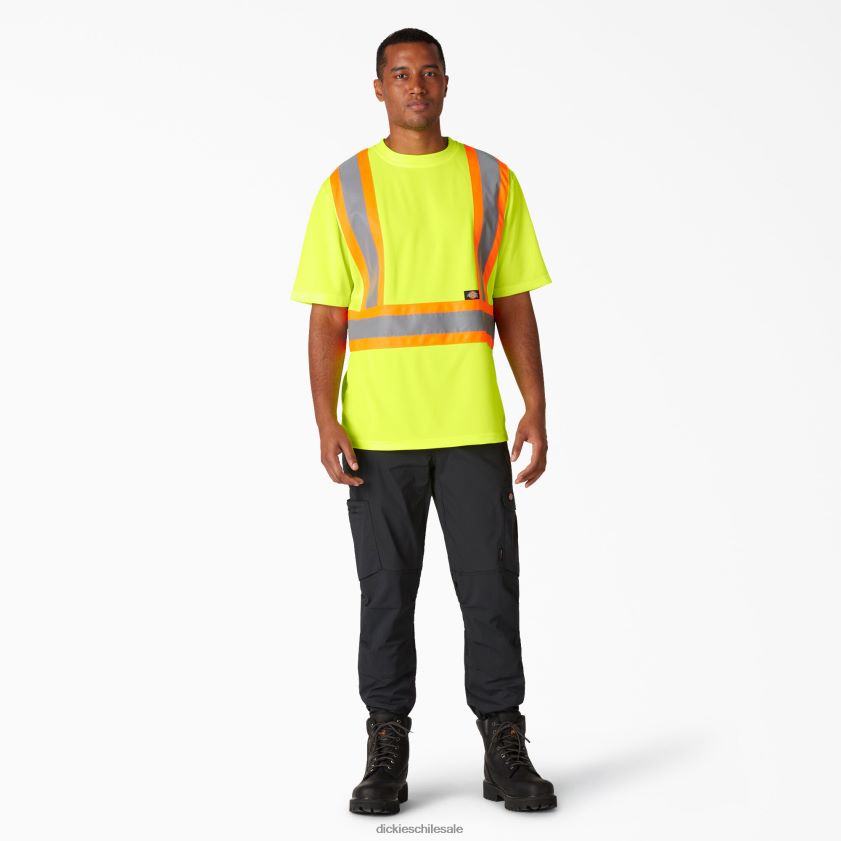 amarillo ansi (ay) unisexo camiseta de manga corta de seguridad de alta visibilidad Dickies ropa de trabajo X4H0F1446