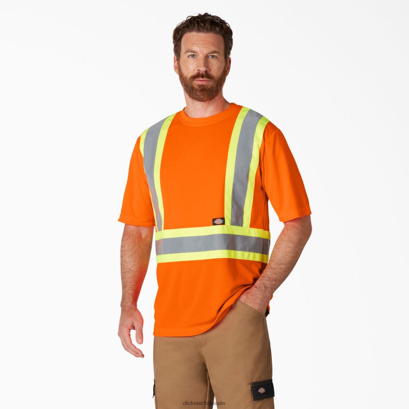 naranja ansi (ao) unisexo camiseta de manga corta de seguridad de alta visibilidad Dickies ropa de trabajo X4H0F1445