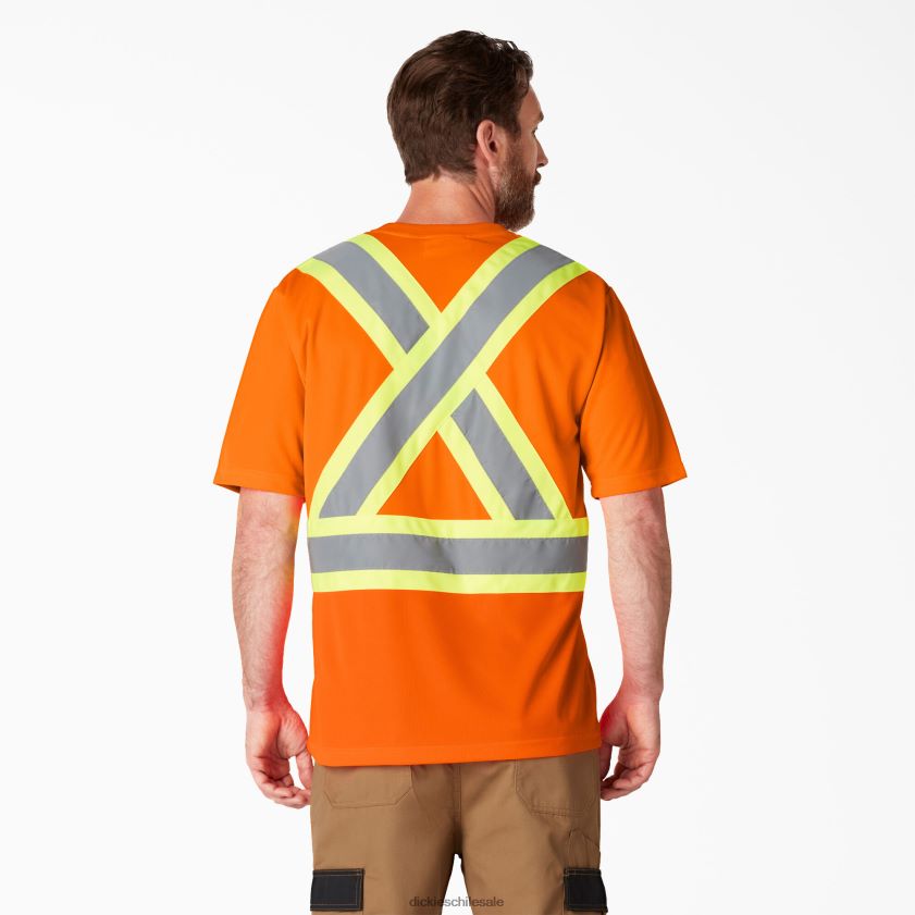 naranja ansi (ao) unisexo camiseta de manga corta de seguridad de alta visibilidad Dickies ropa de trabajo X4H0F1445
