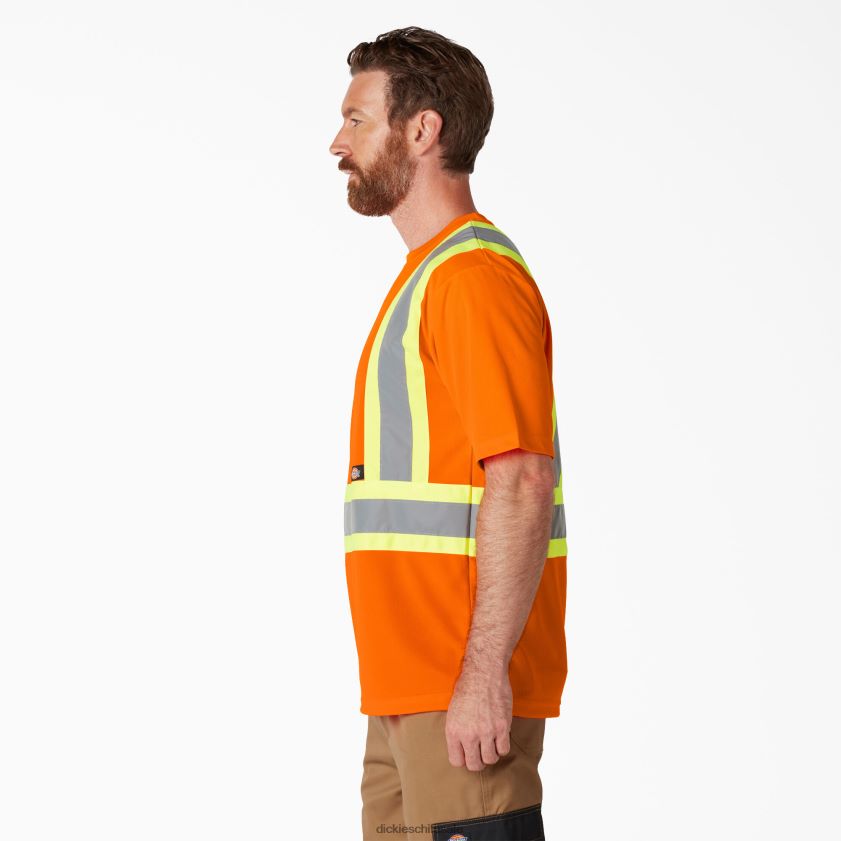 naranja ansi (ao) unisexo camiseta de manga corta de seguridad de alta visibilidad Dickies ropa de trabajo X4H0F1445