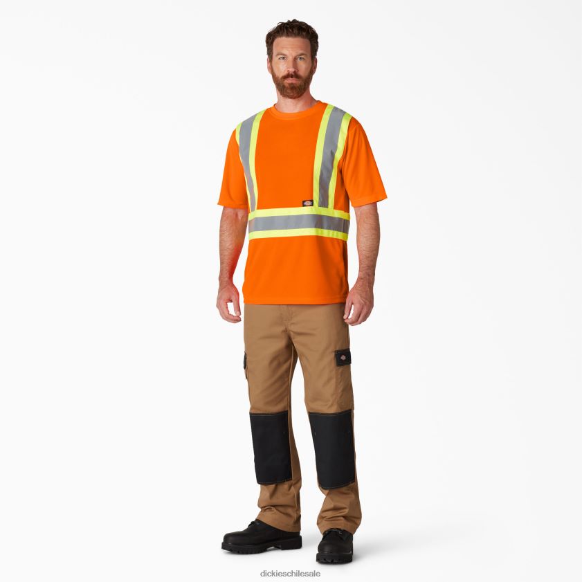 naranja ansi (ao) unisexo camiseta de manga corta de seguridad de alta visibilidad Dickies ropa de trabajo X4H0F1445