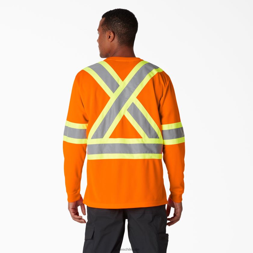 naranja ansi (ao) unisexo camiseta de manga larga de seguridad de alta visibilidad Dickies ropa de trabajo X4H0F1448