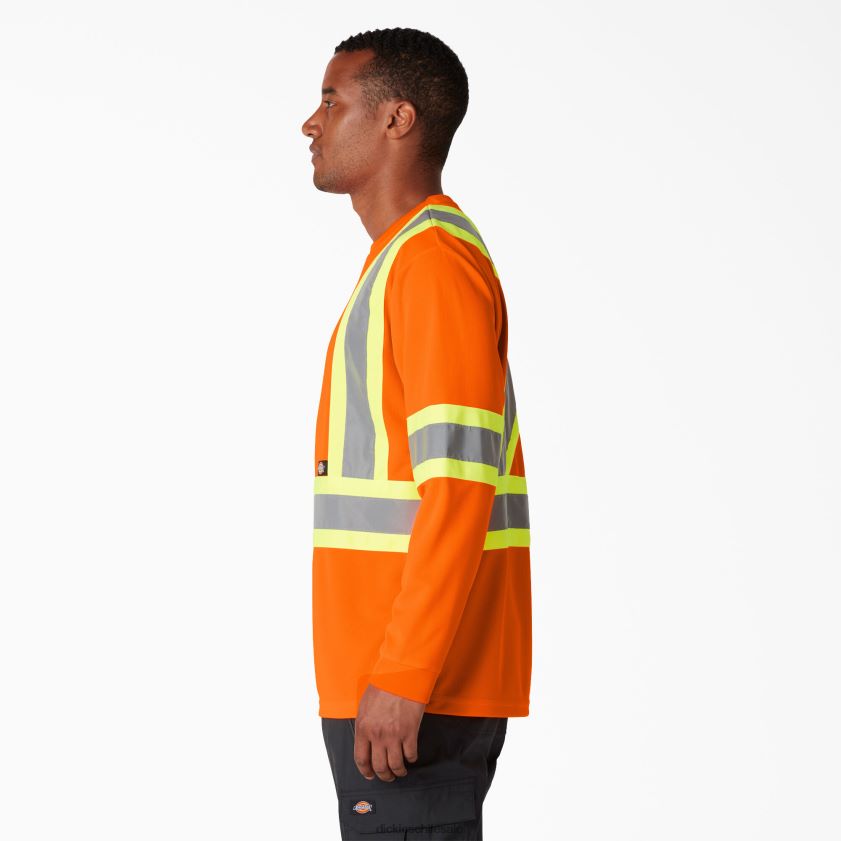 naranja ansi (ao) unisexo camiseta de manga larga de seguridad de alta visibilidad Dickies ropa de trabajo X4H0F1448