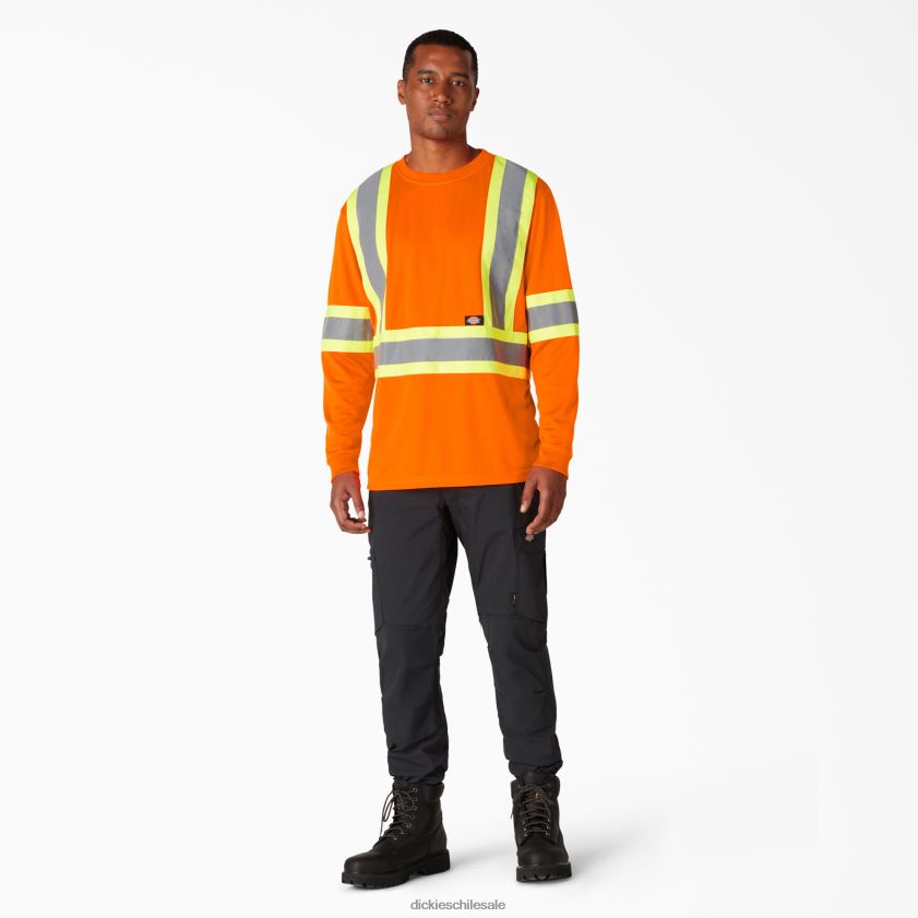 naranja ansi (ao) unisexo camiseta de manga larga de seguridad de alta visibilidad Dickies ropa de trabajo X4H0F1448