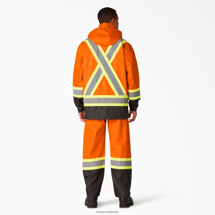 naranja ansi (ao) unisexo traje de lluvia de seguridad de 2 piezas de alta visibilidad Dickies ropa de trabajo X4H0F1453