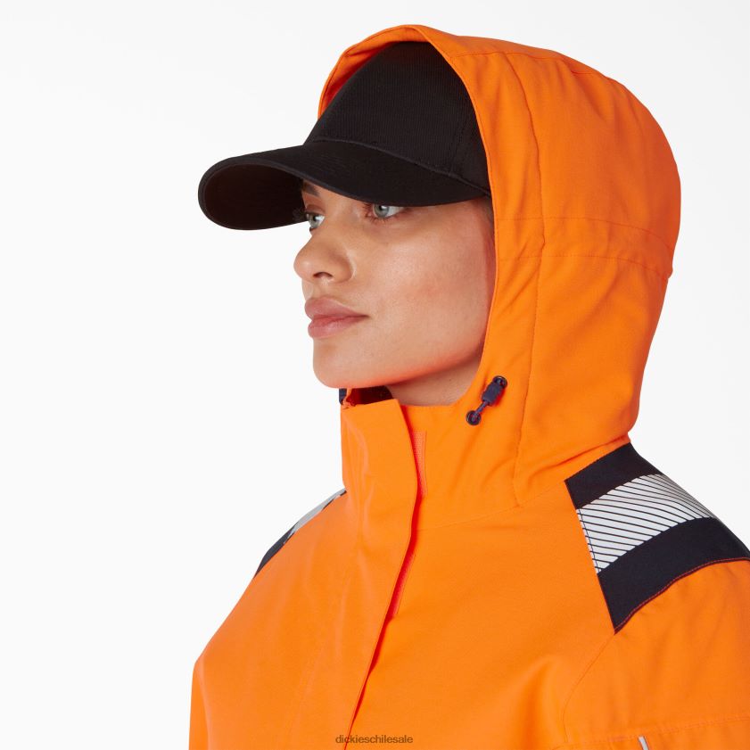 naranja (o) mujer chamarra de alto rendimiento con aislamiento de alta visibilidad Dickies ropa de trabajo X4H0F2337