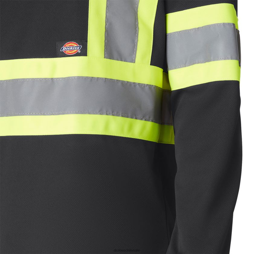 negro (negro) unisexo camiseta de manga larga de seguridad de alta visibilidad Dickies ropa de trabajo X4H0F1450