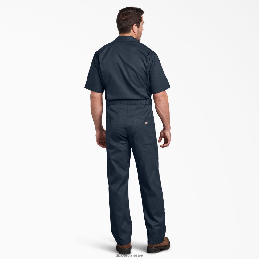 azul marino oscuro (dn) hombres overoles flexibles de manga corta Dickies ropa de trabajo X4H0F1239
