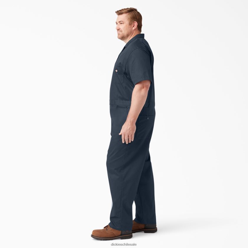 azul marino oscuro (dn) hombres overoles flexibles de manga corta Dickies ropa de trabajo X4H0F1239
