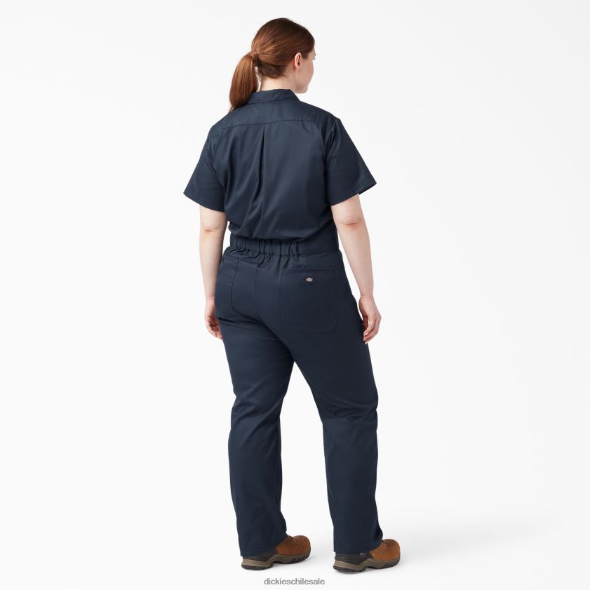 azul marino oscuro (dn) mujer más overoles flexibles de manga corta para refrigeración Dickies ropa de trabajo X4H0F1551
