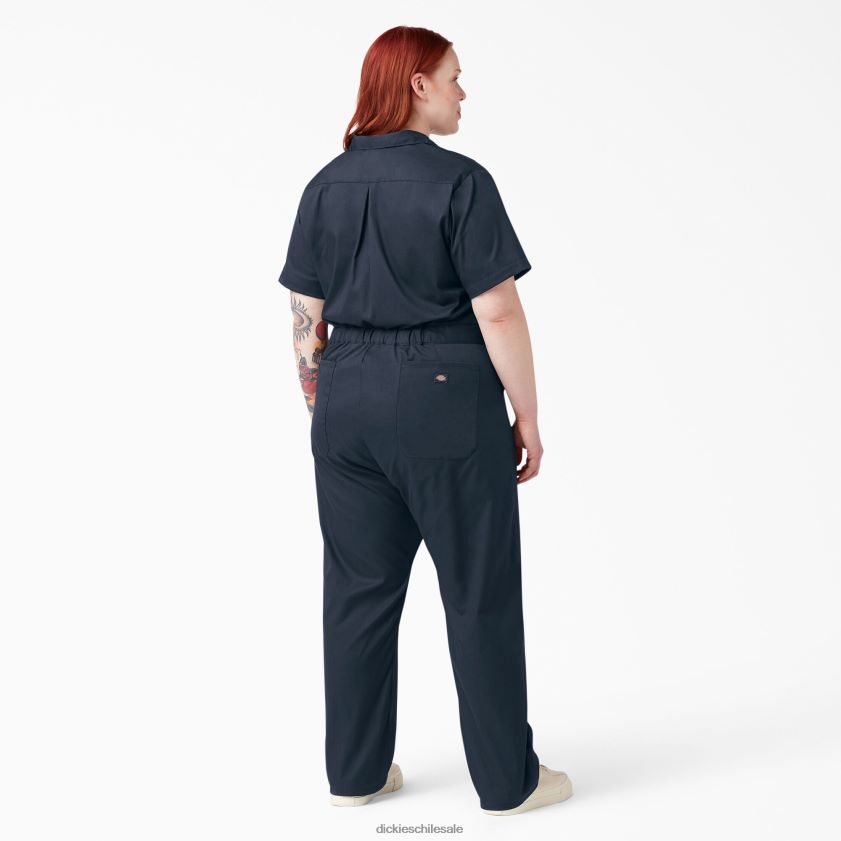 azul marino oscuro (dn) mujer más overoles flexibles de manga corta para refrigeración Dickies ropa de trabajo X4H0F1551